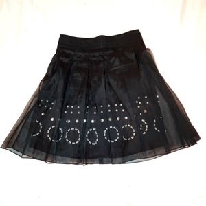 DKNY | Beaded Embellished A-Line Below Knee Skirt